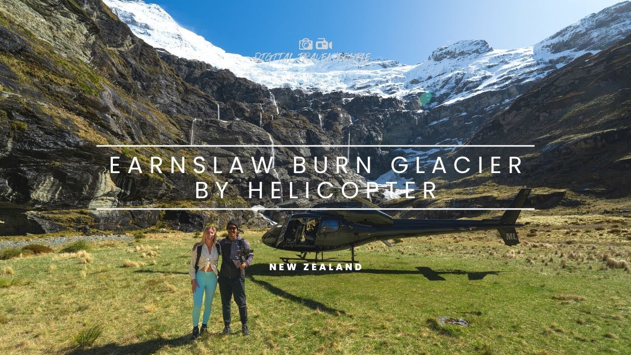 Earnslaw Burn glacier valley by helicopter