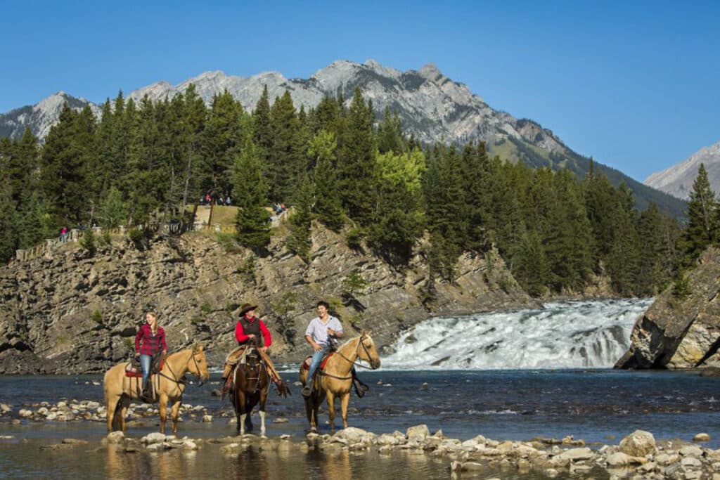 banff-horse-riding-waterfall