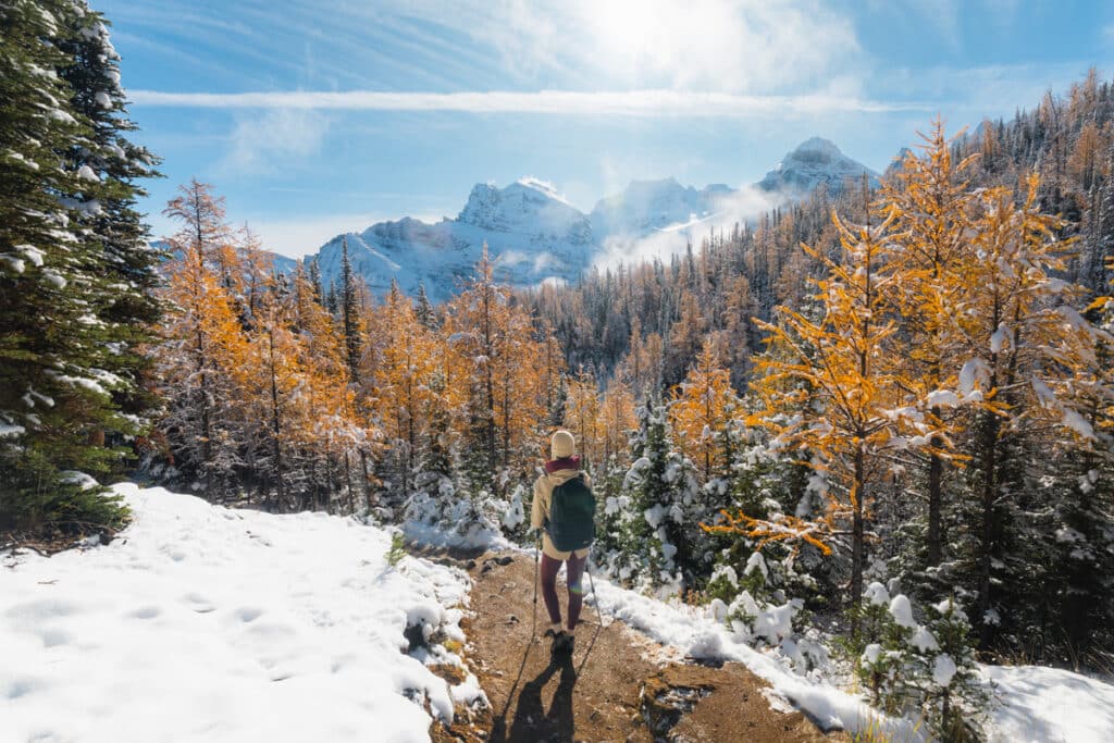 Larch-Valley-hike-hiker-mountain-views