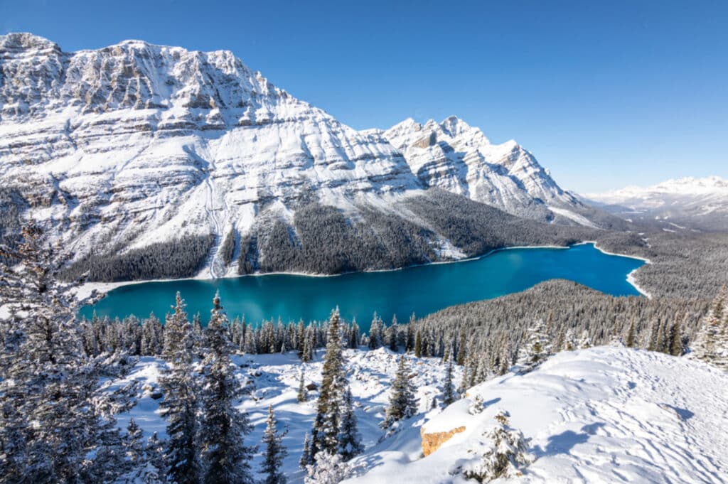 peyto-lake-winter-landscape-snow